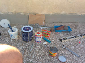 Materials for the gluing and painting