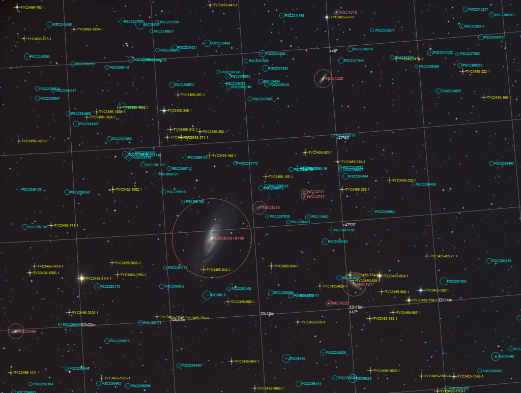 M106 Galaxy Annotated by Marios Tsalkidis