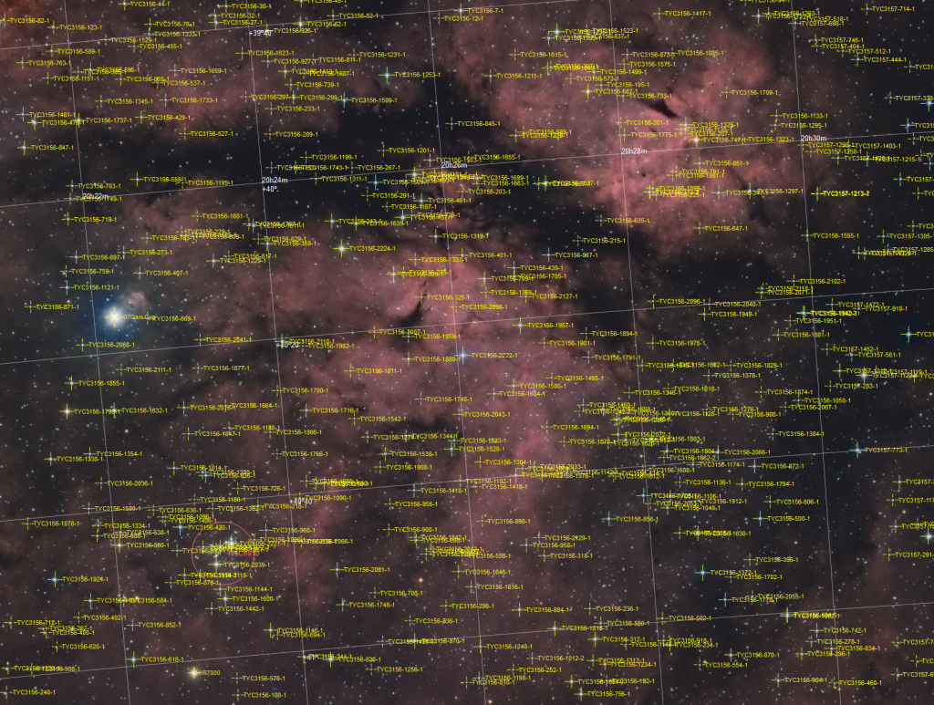 NGC6910 Gamma cygni Annotated by Marios Tsalkidis